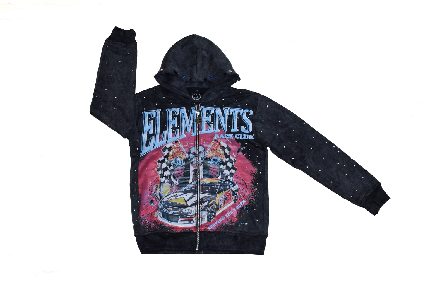 Black Victory Lane Rhinestone Jacket